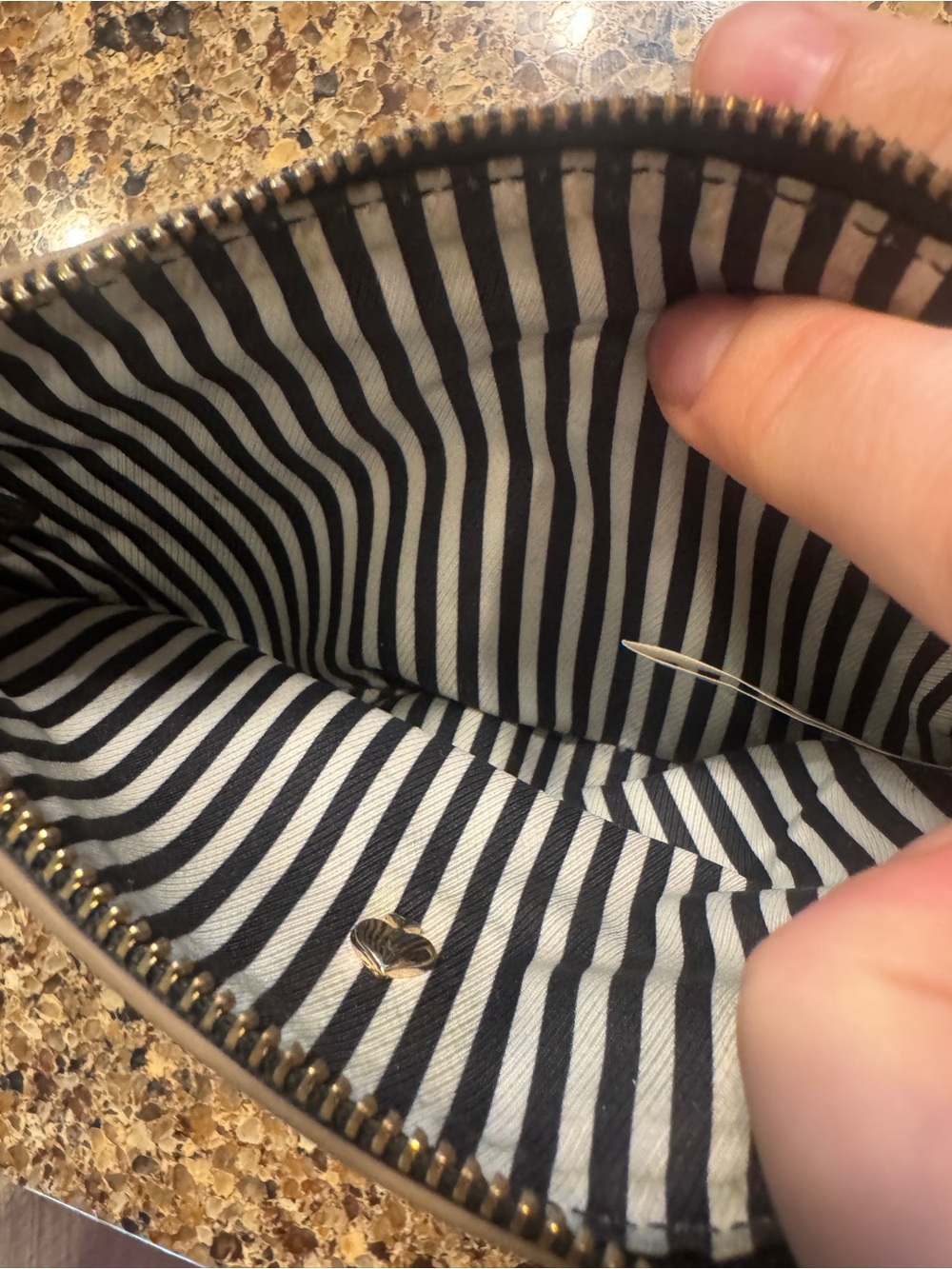 kate spade Taupe Leather Wristlet with Black Strap - Picture 4 of 4
